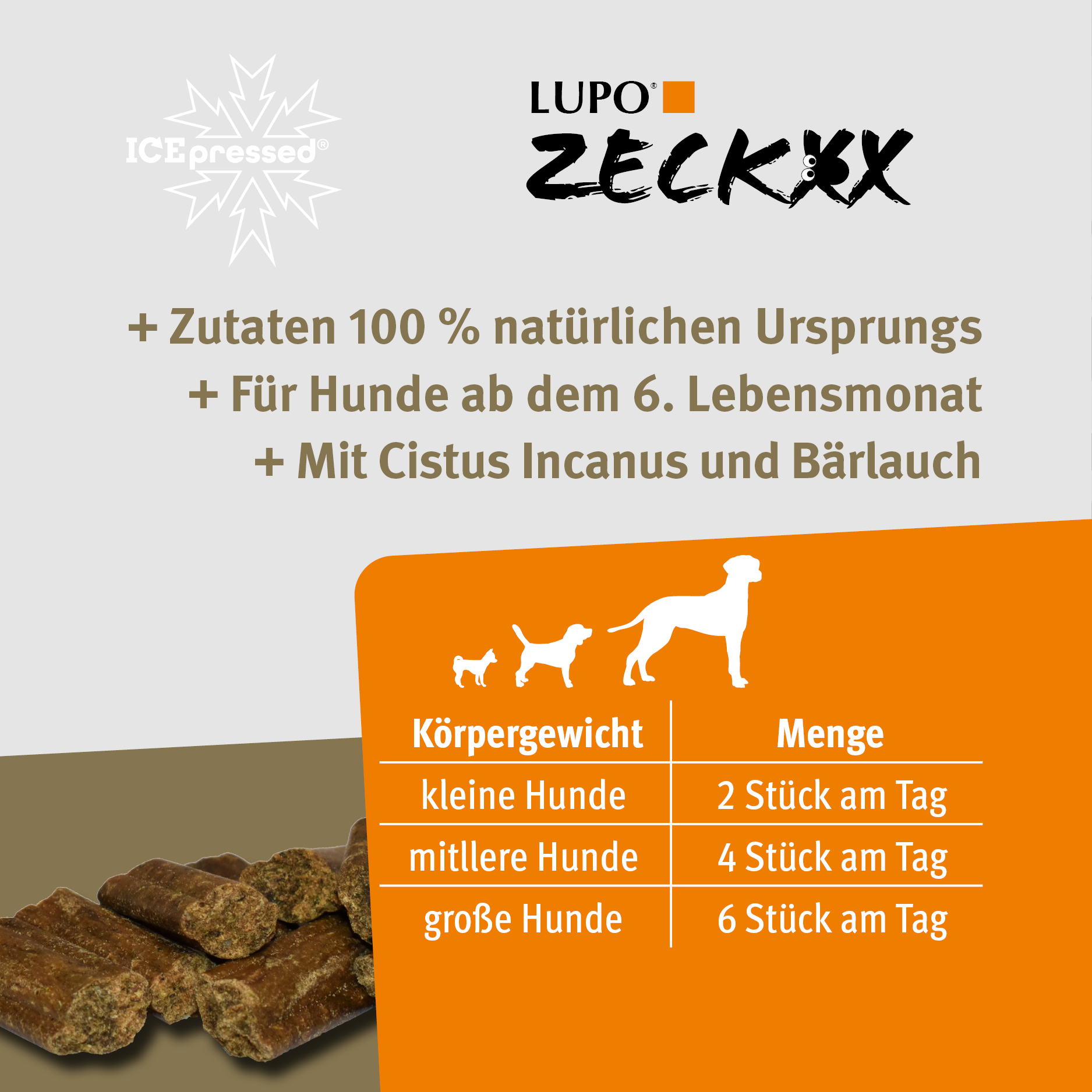 LUPO ZECKXX Snack für Hunde 650 g